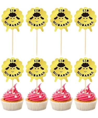 8 Pcs Eid Mubarak Cupcake Toppers Cute Sheep Ramadan Cake Toppers Paper Cupcake Decorative for Islamic Muslim - Buy Online on GoSupps.com