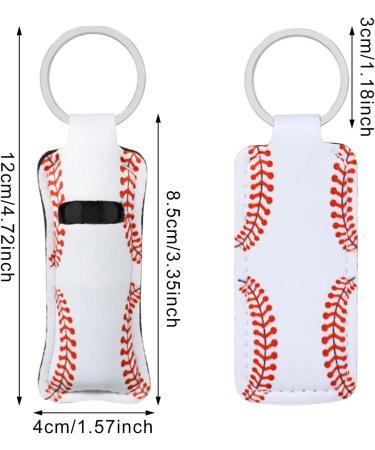 Honbay 12PCS Baseball Pattern Lip Balm & Chapstick Holder Keychain - Stylish Clip-on Sleeve Pouch for Travel & Daily Use with Handbags & Backpacks - Buy Online on GoSupps.com