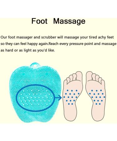 Shower Foot Scrubber Massager Acupressure Mat - Non-Slip Exfoliating Massage Mat for Circulation & Pain Relief (Green) - Buy Online on GoSupps.com