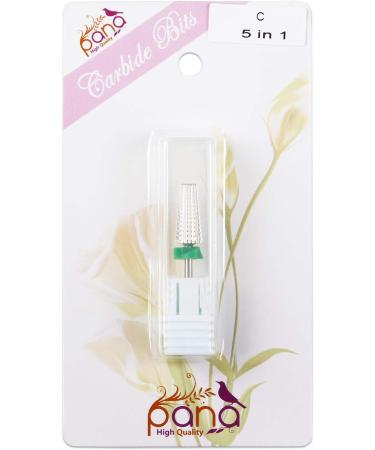 PANA Nail Carbide 5 in 1 Bit - Two Way Rotate use for Both Left and Right Handed - Fast remove Acrylic or Hard Gel - 3/32" Shank - Manicure Nail Art Drill Machine (Coarse - C Silver) Coarse - C Silver - Buy Online on GoSupps.com