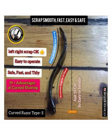 Curved Razor Type- S Premium for Barber Easier Faster & Safer Black
