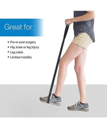 Leg Lifter Strap | Extra Long Leg Strap with Webbed Loops | Rigid Hand Strap & Foot Loops Leg Lift Assist & Riser Mobility Tool for Wheelchair Hip & Knee Surgical - Buy Online on GoSupps.com