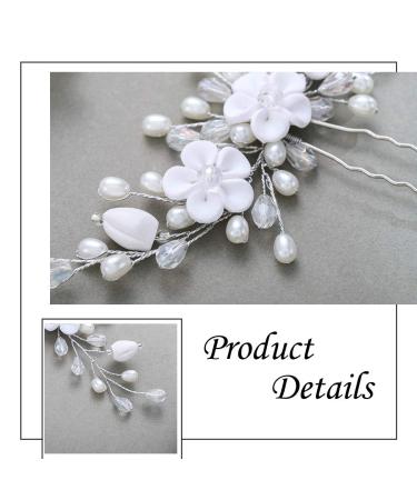 Unicra Bridal Silver Headpiece & Pearls Hair Pins - Elegant Wedding Hair Clips for Brides & Bridesmaids - Buy Online on GoSupps.com