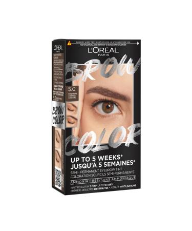 L Or al Paris - Teinture Sourcils Semi-Permanente - Tenue Jusqu 5 Semaines* - Premiers R sultats en 5 Min - Jusqu 10 Utilisations - Sans Ammoniaque - Brow Color - Teinte : 5.0 Brunette