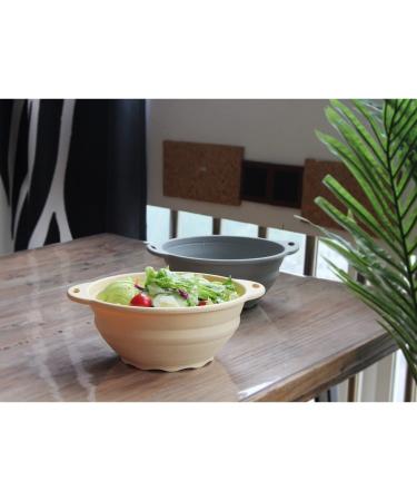 Silicone Collapsible Bowls - 2 Pack, Beige | Ideal for Camping & Hiking | 100% Food-Grade Silicone - Buy Online on GoSupps.com