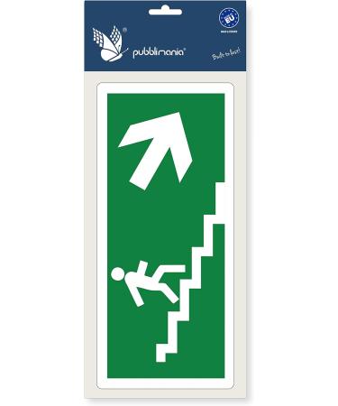 Pubblimania Emergency Exit PVC Sign - Robust Indoor/Outdoor Use (29 x 13 cm) - Stairs & Ladders Right Exit Indicator - Buy Online on GoSupps.com