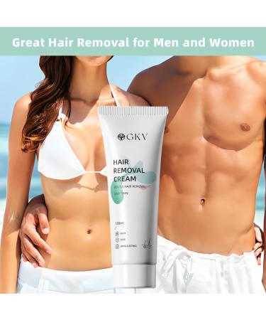 GKV Hair Removal Cream - Painless Depilatory Gel for Men & Women | Skin-Friendly Intimate Hair Removal | 4.06 Fl Oz - Buy Online on GoSupps.com
