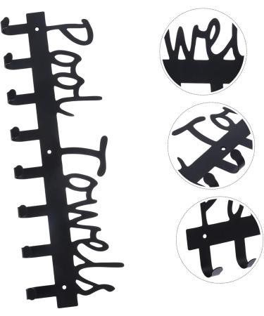 Cabilock Towel Hook Wall Mount Towel Rack Outdoor Towel Rack for Pool Modern Coat Hooks Wrought Iron Shelf - Buy Online on GoSupps.com