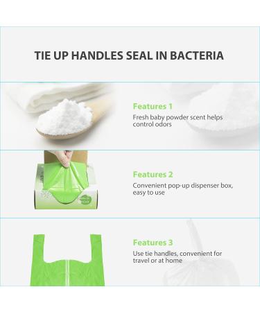 Biodegradable Baby Diaper Bags - 400 Count Unscented Sack with Easy Tie Handle | Eco-Friendly Waste Bag for Nursery | Green 400 Counts - Buy Online on GoSupps.com
