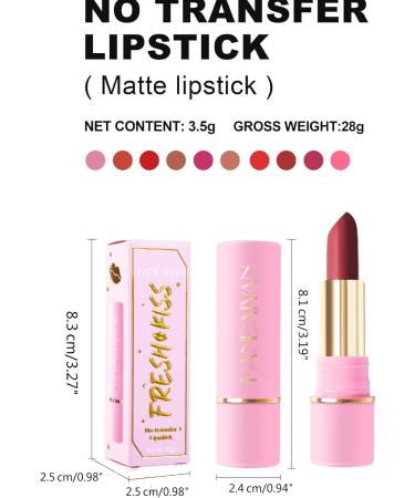 Waterproof Matte Lip Gloss for Women Long Lasting Smudge-Proof Matte Lipstick Makeup Pigments Cup Matte Lipstick Moisturizing Brown Pigments - Buy Online on GoSupps.com