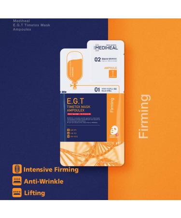Mediheal E.G.T Timetox Mask Ampoulex Pack of 10 - Anti-Wrinkle & Firming Sheet Mask with Ceramide Ampoule - Buy Online on GoSupps.com