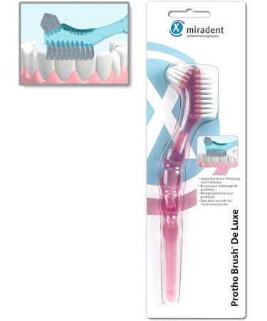 Miradent Protho Brush de Luxe Pink - Ergonomic Travel Brush Two Sizes Big Handle Perfect for On-the-Go - Buy Online on GoSupps.com