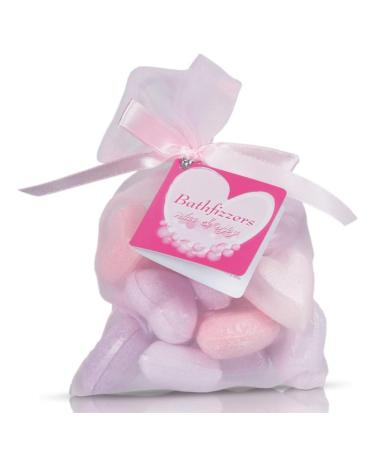 Set of 10 bath balls bath hearts bath balls bath hearts in a fabric bag with bow