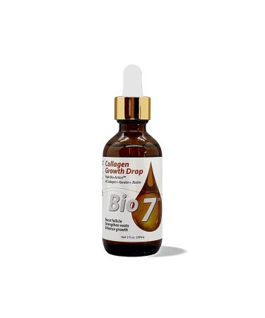 BIO7 Collagen Hair Growth Drops with Triple Bio-Action Boost Follicles Repair Damage Improve Density 2 Fl Oz - By Natures