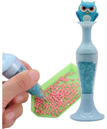 Rhinestone Picker Dotting - Cartoon Gem Tool | Wax Pencil Crystal Beads Handle for Manicure Nail Art Decoration Nail Art Gem Crystal Pick Up Rhinestone Pickup owl blue - Buy Online on GoSupps.com