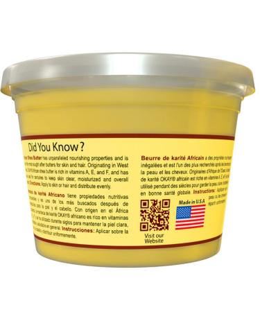 Okay Pure Naturals Yellow Shea Butter 13 oz - Premium African Skin Moisturizer - Buy Online on GoSupps.com