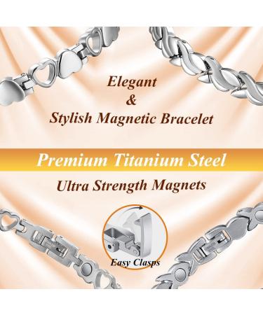 Vicmag Titanstahl Magnet Hardship Bands for Women - Ultra-Strong Magnets Elegant Design Gift Box & Tool - Silver Set of 2 - Buy Online on GoSupps.com