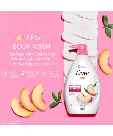 Do.ve Revitalizing Peach Bodywash 800ml - Vitamin C Hydration Paraben & Sulfate Free Plant-Based Moisturizers - Buy Online on GoSupps.com
