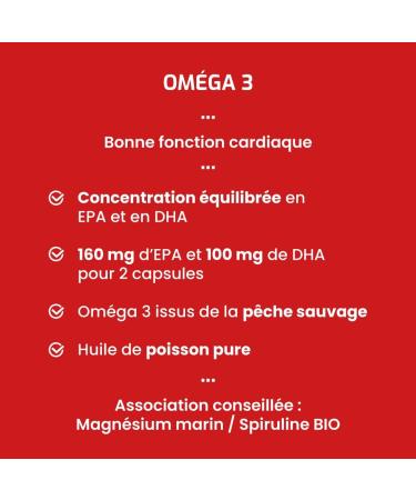 Laboratoire Beauchamp - Food supplement OMEGA 3-240 capsules - Good cardiac and brain function - Vision - Developed in France - Buy Online on GoSupps.com