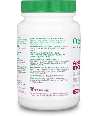 Organika Absolute Iron- Iron Bisglycinate- High Availability Gentle on Stomach Boost Iron Levels- Beneficial for Women and Vegetarians- 120vcaps - Buy Online on GoSupps.com