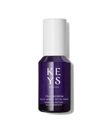 Keys Soulcare Truly Becoming Multi-Benefit Peptide Serum Helps Firm Plump & Visibly Improve Fine Lines & Wrinkles Vegan Cruelty-Free 1 Fl Oz