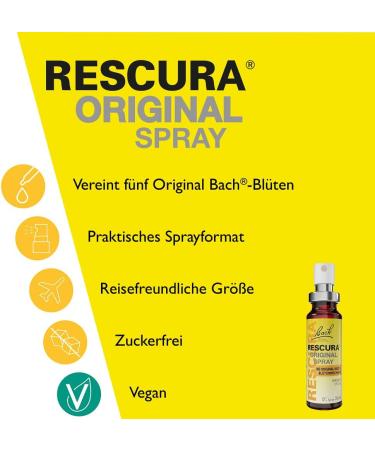 Original Bach RESCUE Spray - 20ml Classic | Natural Stress Relief & Emotional Support | International Shipping Available - Buy Online on GoSupps.com