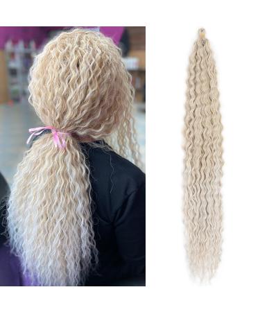 DSoar 30 inches 3 Packs deep twist crochet hair ocean wave curly bohemian crochet braids deep wave hair bundles synthetic hair extensions for women girls 30inch 18/56c#