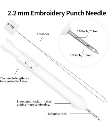 UCATQ Hand Embroidery Punch Needle Set - Beginner Kit with 2 Adjustable Punch Needles and 9x9 Monk's Cloth - Buy Online on GoSupps.com