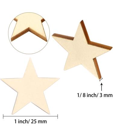300 Wooden Stars Shapes - 1 Inch Unfinished Wood Cutouts for Crafts, Christmas Party, Wedding Decor - Buy Online on GoSupps.com