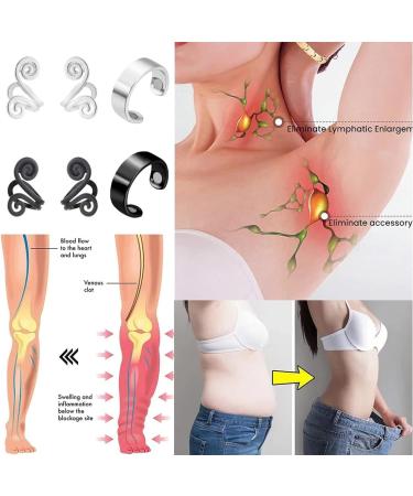 Ustnir 2PCs Lymphatic Drainage Magnetic Ring & Acupressure Earrings | Weight Loss & Lymph Fluid Support | 4PCS Negative Ions Earrings - Buy Online on GoSupps.com