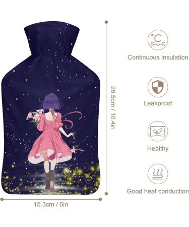 Dreamy Girl Hot Water Bottle with Plush Cover | Hand Warmer for Adults & Kids - 26.5x15.3cm - Buy Online on GoSupps.com