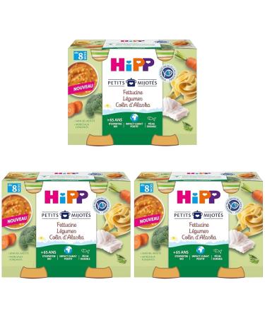 HiPP Biologique - Fettucine L gumes Colin d'Alaska 2 x 190 g (Lot de 3)