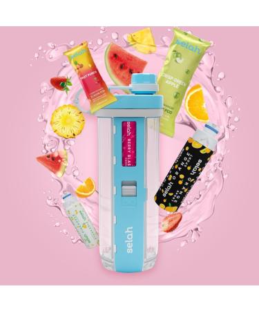 Selah Flavored Water Bottle - 20oz Water Bottle With Flavor Pods Included - Energy Drink Pods Flavor Cartridges Water Enhancer and Sports Drink Pods (Blue 6 Flavor Pod) 6 Flavor Pod Blue - Buy Online on GoSupps.com