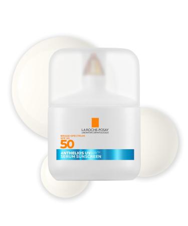 La Roche-Posay UV Air Sunscreen Serum SPF 50 Sun Protection for Face with Niacinamide & Hyaluronic Acid Lightweight Sunscreen SPF 50 Hydrating & Fast-Absorbing