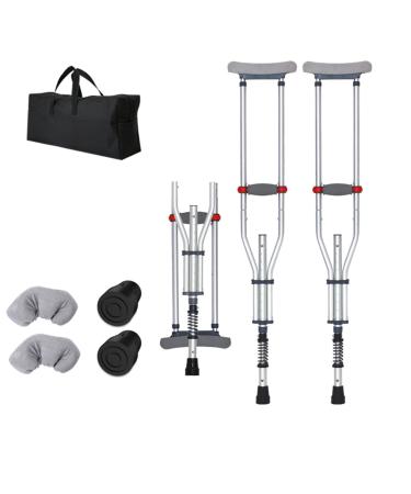 Folding Armpit Crutches Adults Aluminum Walking Underarm Crutches Medical Height Adjustable Crutches Applicable Height: 150-190CM/4' 9''-6' 2'' (Color : Silver Size : 2 Counts) Anniversary Lucky Silver 2 counts