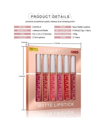 6-Piece Nude Lip Gloss & Matte Lipstick Set | Waterproof Long-Lasting Makeup | Non-Stick Cup Fade-Proof Lip Color - Buy Online on GoSupps.com