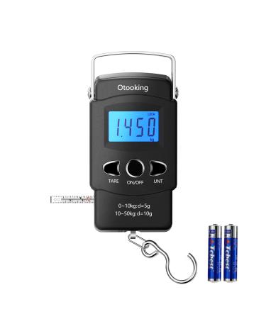 Digital Fish Scale fishing weights Scale, hanging scale digital weight Backlight LCD Display 110lb/50kg Electronic Balance Digital Fishing Postal Hanging Hook Scale with Measuring Tape 2AAA Batteries