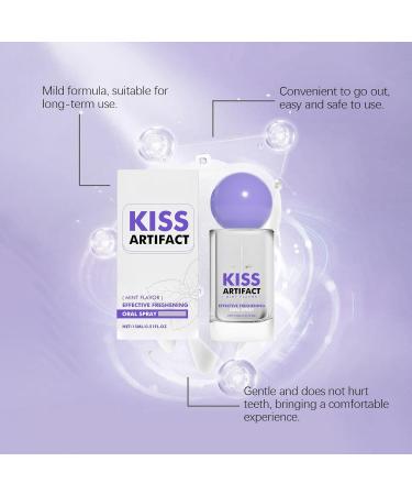 Kiss Artifact Mint Flavored Oral Freshening Spray with Vitamin B1 Gluconolactone 15ml/0.51 Fl Oz Daily Use Gentle Formula - Buy Online on GoSupps.com