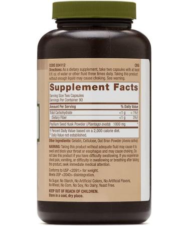 GNC Natural Brand Psyllium Seed Husk 500mg - 180 Capsules for Digestive Health - Buy Online on GoSupps.com