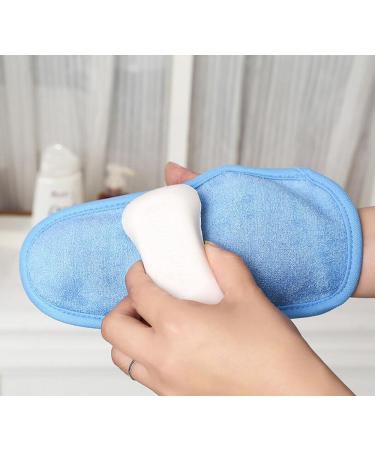 3PCS Adult Bathing Gloves - Shower Body Wash Massage Loofah Scrub Mitts - Buy Online on GoSupps.com