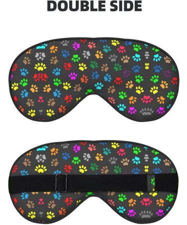 Colorful Dog Paw Print Eye Mask | Unisex Soft Sleeping Mask with Adjustable Strap - Buy Online on GoSupps.com