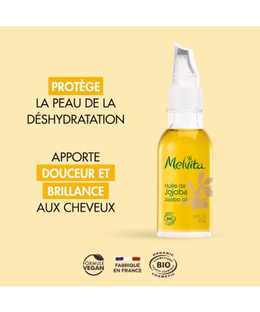 Buy Melvita Organic Jojoba Oil 50ml | 100% Natural Moisturising & Soothing | Vegan & Organic Certified - Buy Online on GoSupps.com