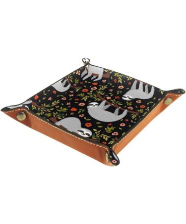 Black Sloth Red Flower Folding Dice Tray - PU Leather Dice Holder for RPG Gaming - Buy Online on GoSupps.com