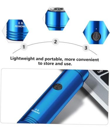 Angoily Electric Shaver for Men - Portable Hair Remover | Ideal Birthday Gift | 10.6x2.6cm Blue - Buy Online on GoSupps.com