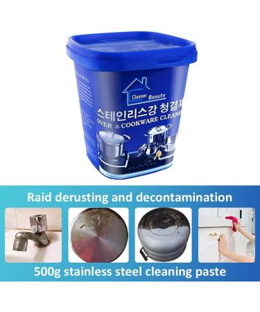 500g Stainless Steel Cleaning Paste Oven Cookware Cleaner Remove Stains from Pots Pans Multi-Purpose Household Powerful Rust Remover Cleaner - Buy Online on GoSupps.com