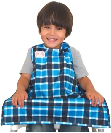 BIB-ON Full-Coverage Infant Bib and Apron Combo (Blue Plaid) | Ages 0-4 - Buy Online on GoSupps.com