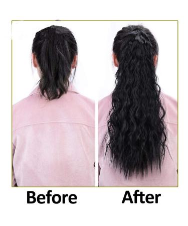 Vibrant 22 Corn Wavy Long Ponytail Synthetic Wig - Brown Clip Hair Extension | Shop Now! - Buy Online on GoSupps.com