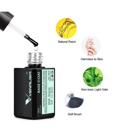 Venalisa 15ml Top & Base Coat Set - UV Gel Nail Polish for Professional Nail Art | Long-Lasting Finish - Buy Online on GoSupps.com