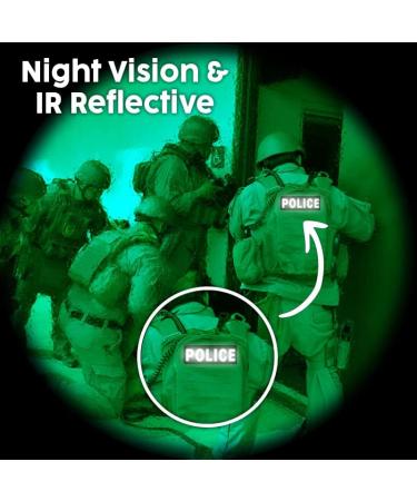 Highly Reflective Police Patch | Night Vision & Infrared Capable | Weather Resistant Tactical IR Vest Patches | Medium (8.5 x 3) POLICE - Buy Online on GoSupps.com