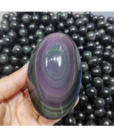 Natural Rainbow Obsidian Egg Shaped Surface with raw Bottom Stone Natural Luster - Buy Online on GoSupps.com